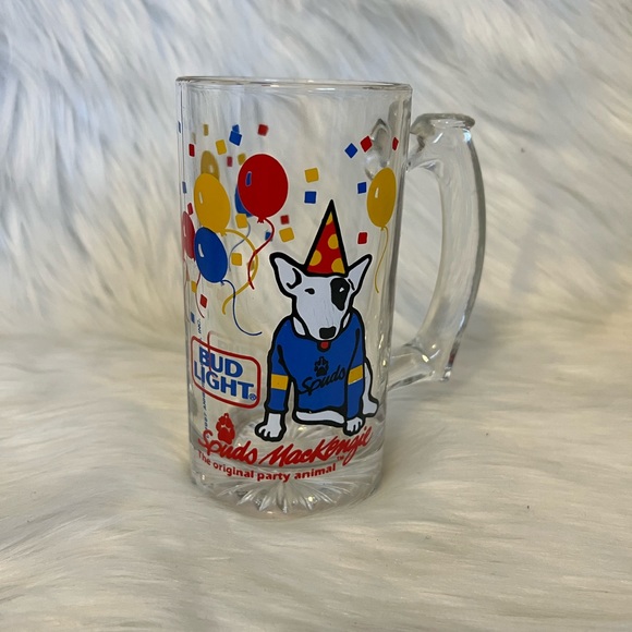 1987 Anheuser-Busch Inc. Bud Light Spuds Mackenzie Mug Glass - Picture 1 of 6